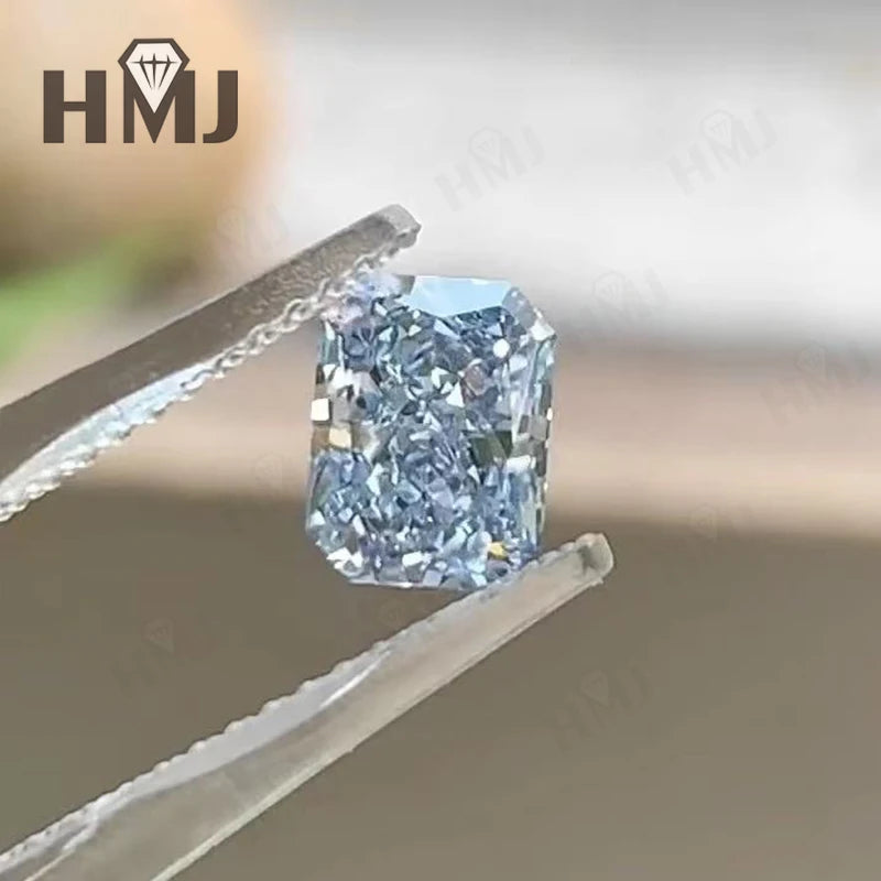 Lab Grown Diamonds Fancy Vivid Blue Color With IGI certificate Radiant Cut CVD Laboratory Diamond Wholesales Customize Jewelry