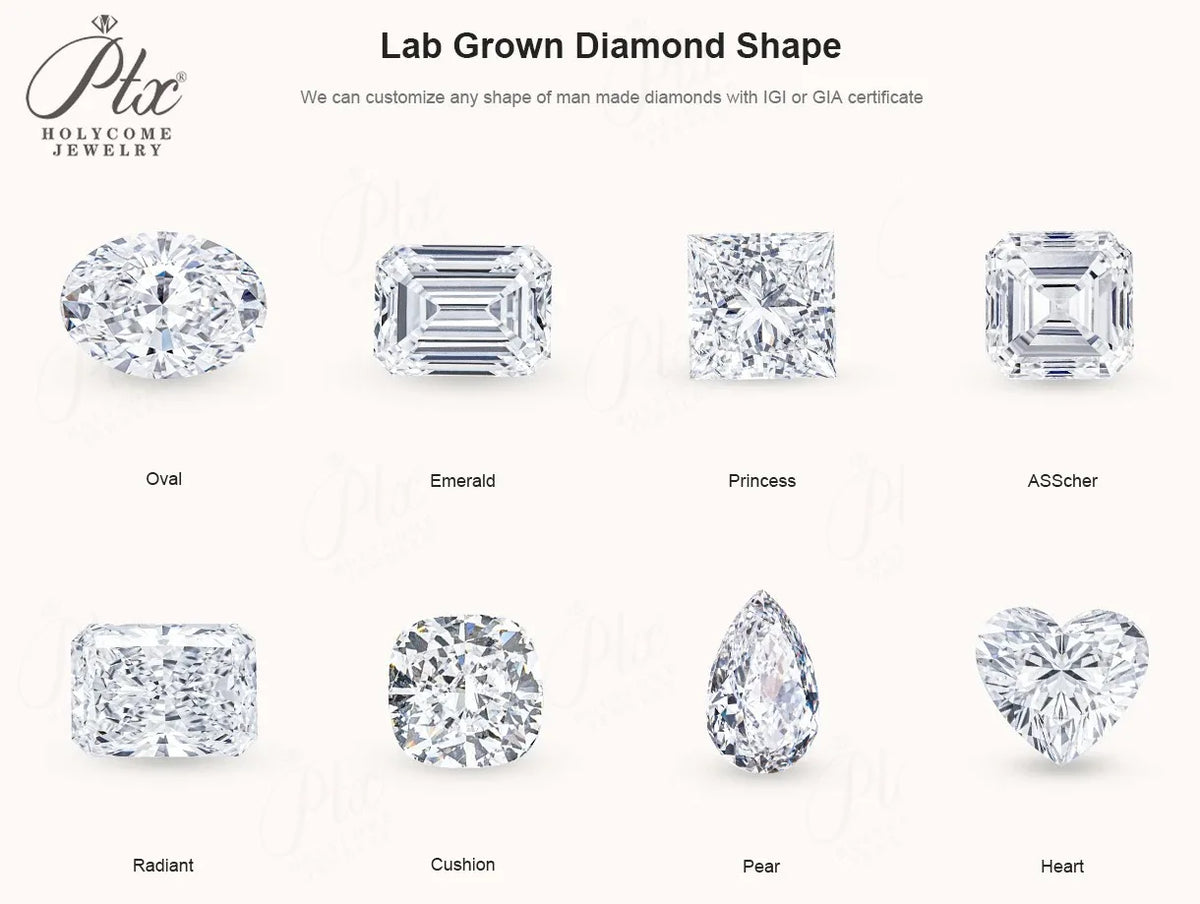 Lab Grown Diamond Round/Oval/Pear/Marquise/Heart/Trillion/Emerald/Cushion HPHT CVD DEF Color VS-VVS Clarity for Jewelry Making