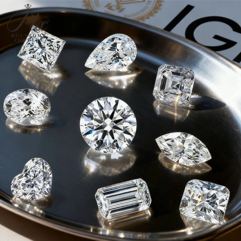 Lab Grown Diamond Round/Oval/Pear/Marquise/Heart/Trillion/Emerald/Cushion HPHT CVD DEF Color VS-VVS Clarity for Jewelry Making