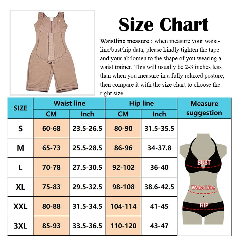 Faja Girdles Colombian Shaper Full Body Shapewear Post Surgery Postpartum Corset High Compression Abdomen Control Women Bodysuit
