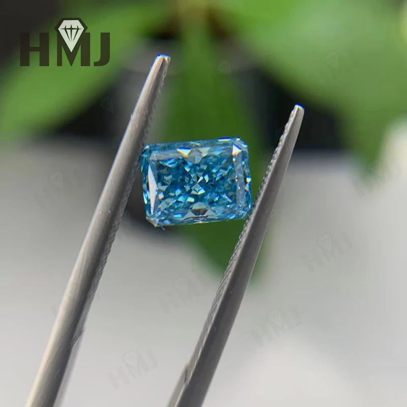 Lab Grown Diamonds Fancy Vivid Blue Color With IGI certificate Radiant Cut CVD Laboratory Diamond Wholesales Customize Jewelry