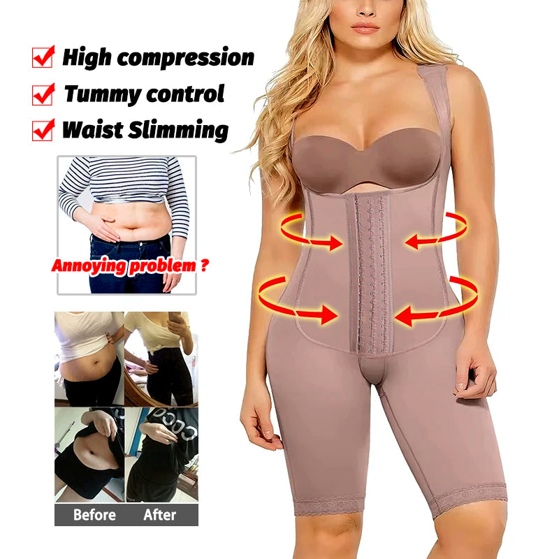 Faja Girdles Colombian Shaper Full Body Shapewear Post Surgery Postpartum Corset High Compression Abdomen Control Women Bodysuit