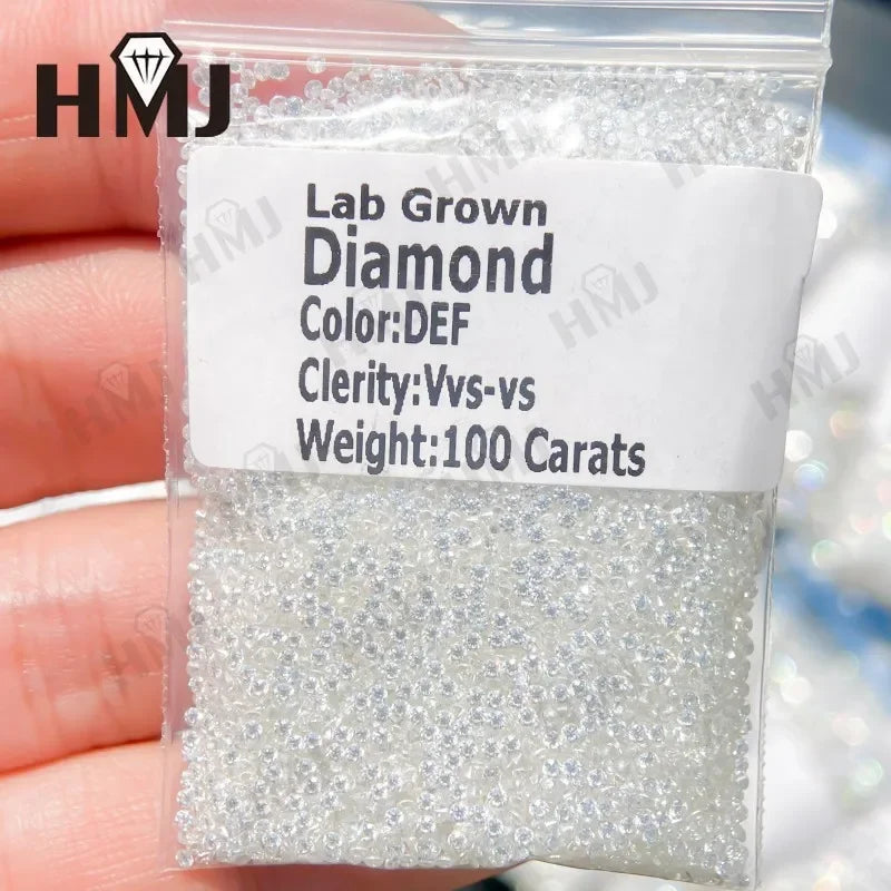 Lab Grown Diamond CVD  Melee HPHT DEF VS-VVS Round Brilliant Cut 1CT 0.9mm~3mm Loose Stones  Beads for Jewelry Making