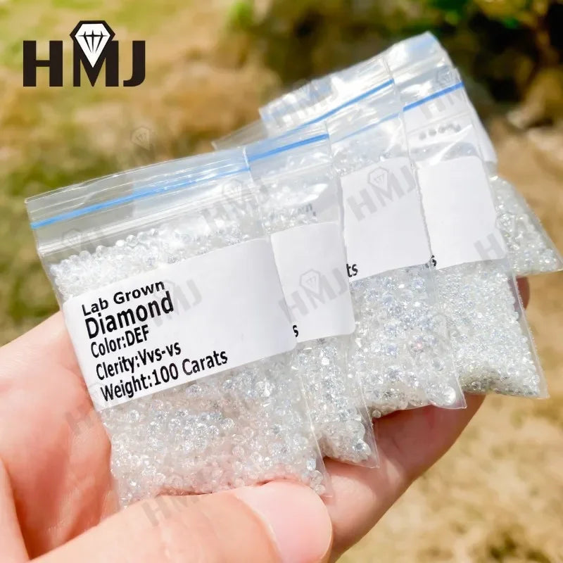 Lab Grown Diamond CVD  Melee HPHT DEF VS-VVS Round Brilliant Cut 1CT 0.9mm~3mm Loose Stones  Beads for Jewelry Making