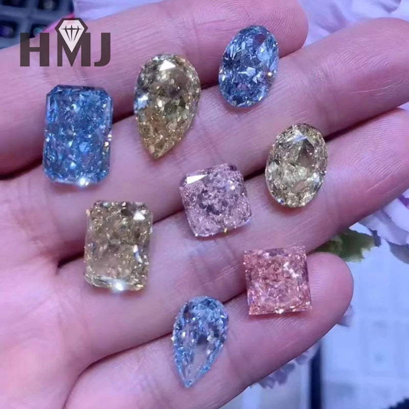 Lab Grown Diamonds Fancy Vivid Blue Color With IGI certificate Radiant Cut CVD Laboratory Diamond Wholesales Customize Jewelry