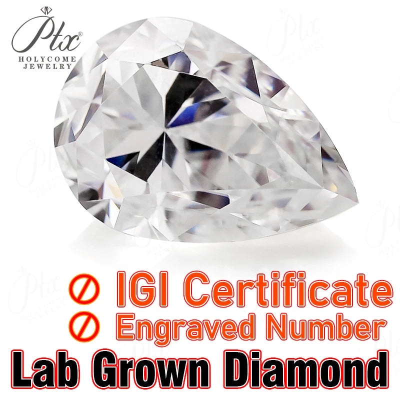 Lab Grown Diamond Round/Oval/Pear/Marquise/Heart/Trillion/Emerald/Cushion HPHT CVD DEF Color VS-VVS Clarity for Jewelry Making