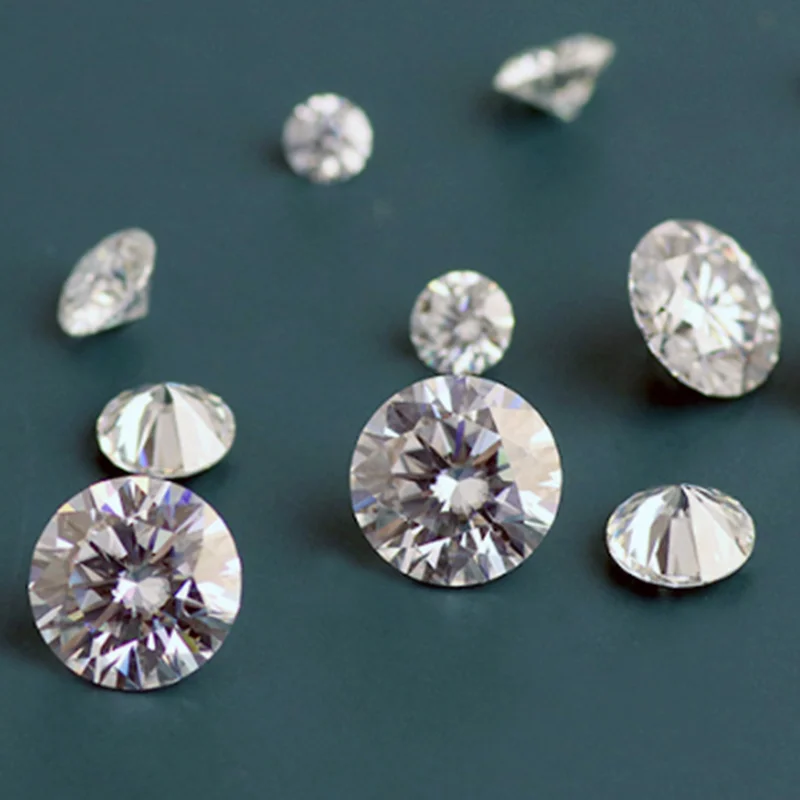 Wholesale 8.0mm 2.0ct AAAAA+ Real D Color Round Cut Moissanite Stone Lab Diamond Lab Grown Gemstones For Jewelry With Report