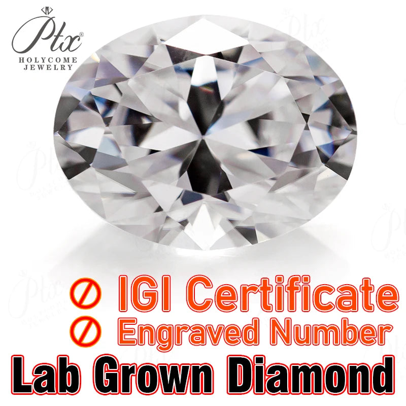 Lab Grown Diamond Round/Oval/Pear/Marquise/Heart/Trillion/Emerald/Cushion HPHT CVD DEF Color VS-VVS Clarity for Jewelry Making