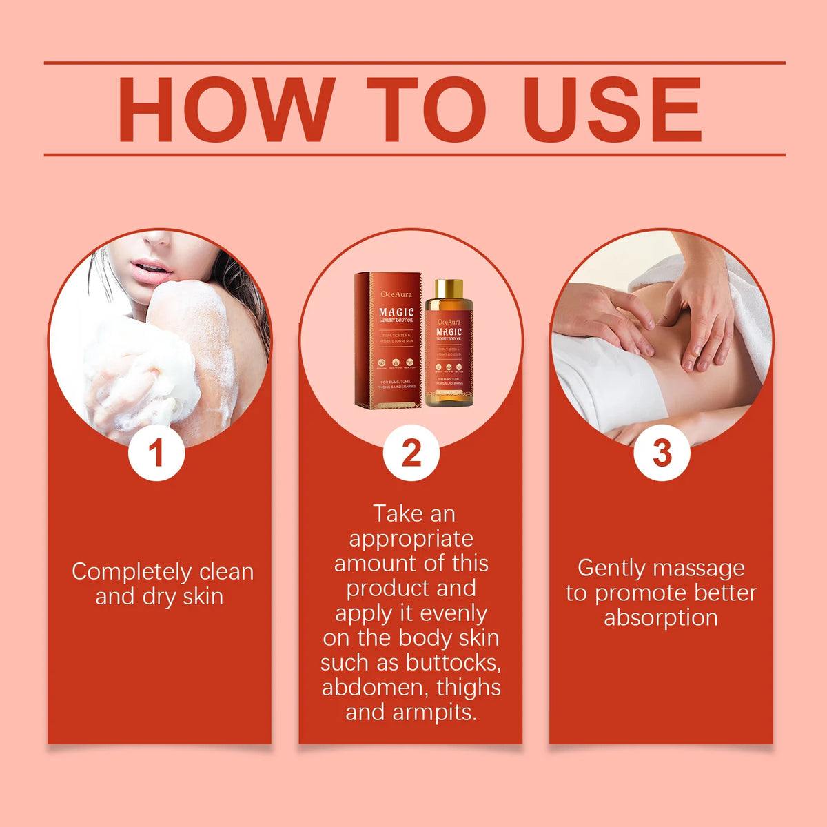 Oceaura Magic Body Firm Oil Skin Tightening Smooth Anti Sagging Enhance Elasticity Deep Relaxation Soft Moisturizing Skincare
