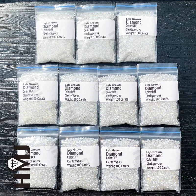 Lab Grown Diamond CVD  Melee HPHT DEF VS-VVS Round Brilliant Cut 1CT 0.9mm~3mm Loose Stones  Beads for Jewelry Making