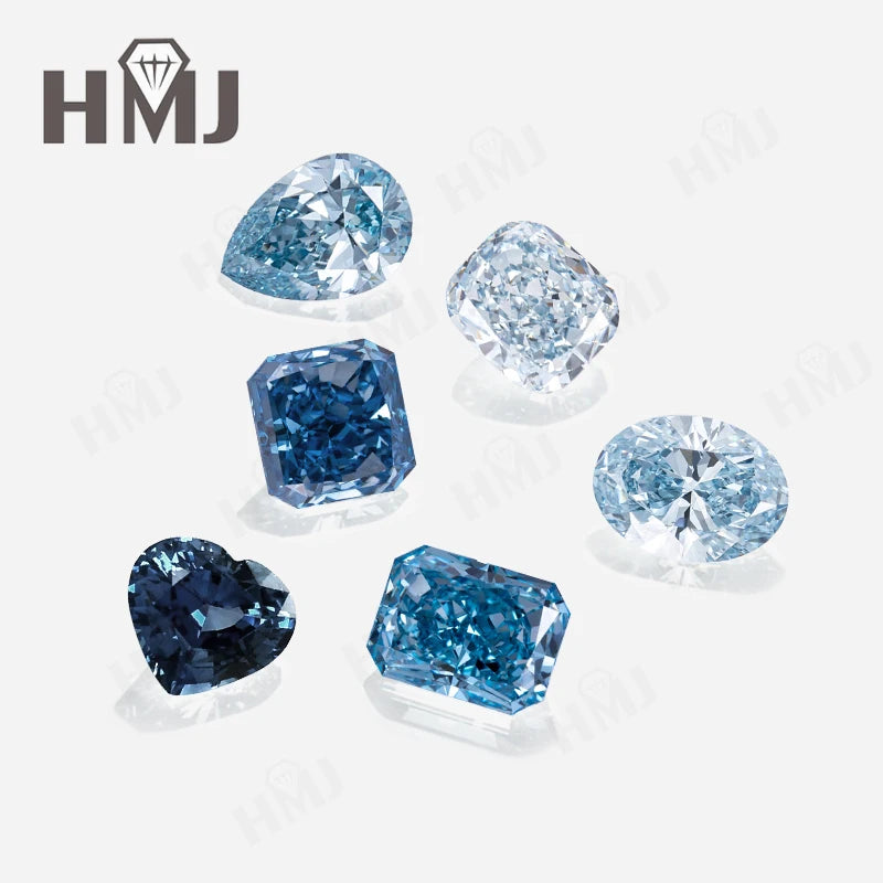 Lab Grown Diamonds Fancy Vivid Blue Color With IGI certificate Radiant Cut CVD Laboratory Diamond Wholesales Customize Jewelry