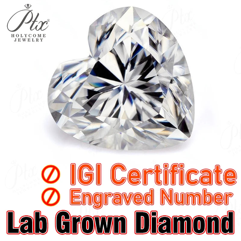 Lab Grown Diamond Round/Oval/Pear/Marquise/Heart/Trillion/Emerald/Cushion HPHT CVD DEF Color VS-VVS Clarity for Jewelry Making
