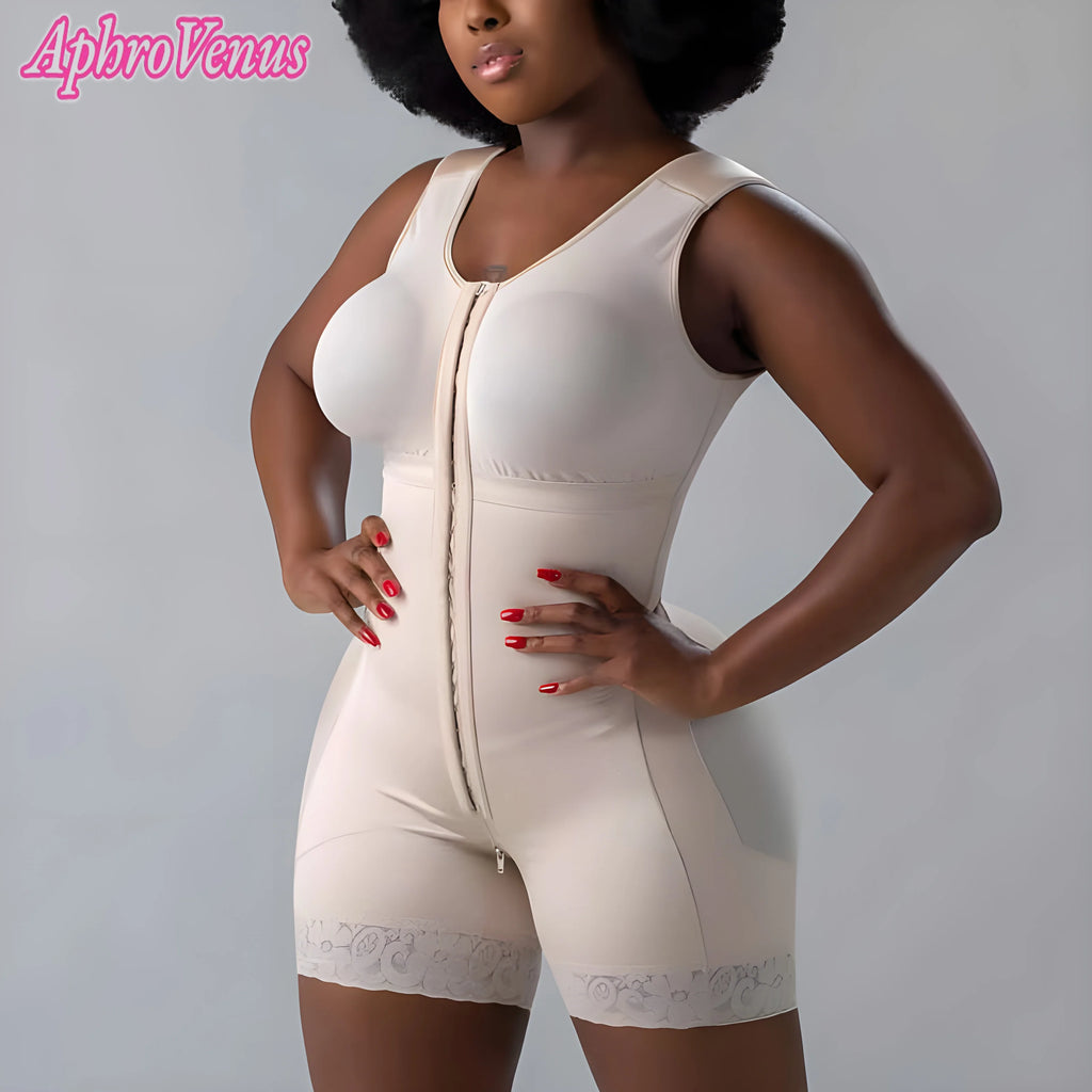 Fajas Colombian Women's High Compression Stage 2 Faja With Bra Shapewear BBl Post Op Surgery Supplies Butt Lifter Front Closure