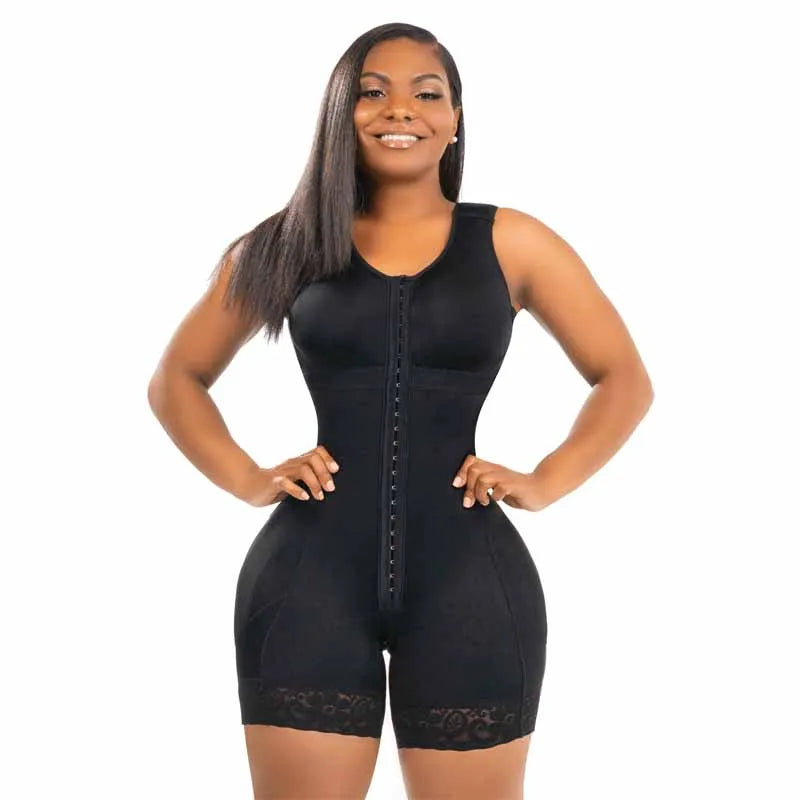 Fajas Colombian Women's High Compression Stage 2 Faja With Bra Shapewear BBl Post Op Surgery Supplies Butt Lifter Front Closure