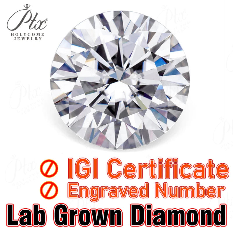 Lab Grown Diamond Round/Oval/Pear/Marquise/Heart/Trillion/Emerald/Cushion HPHT CVD DEF Color VS-VVS Clarity for Jewelry Making