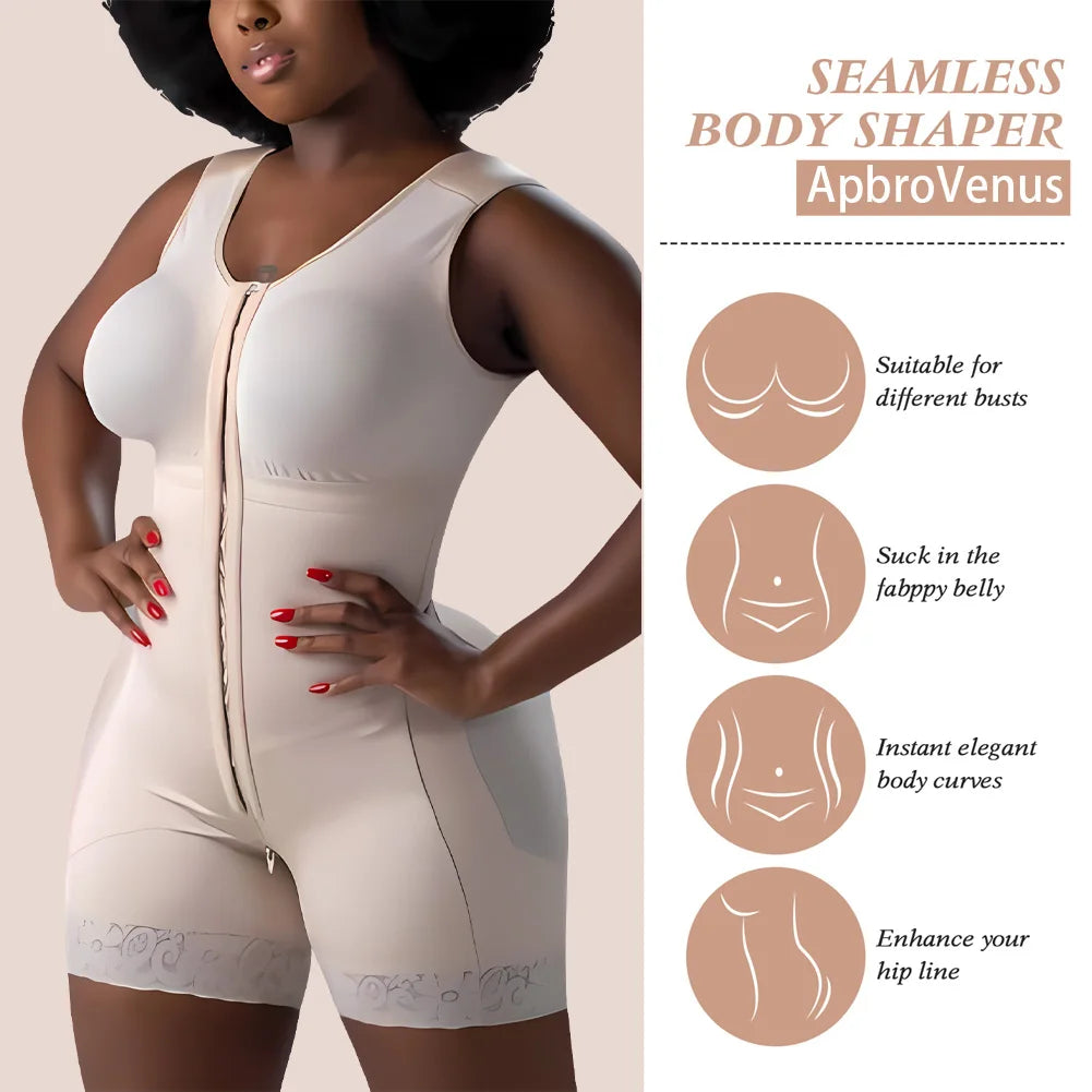 Fajas Colombian Women's High Compression Stage 2 Faja With Bra Shapewear BBl Post Op Surgery Supplies Butt Lifter Front Closure